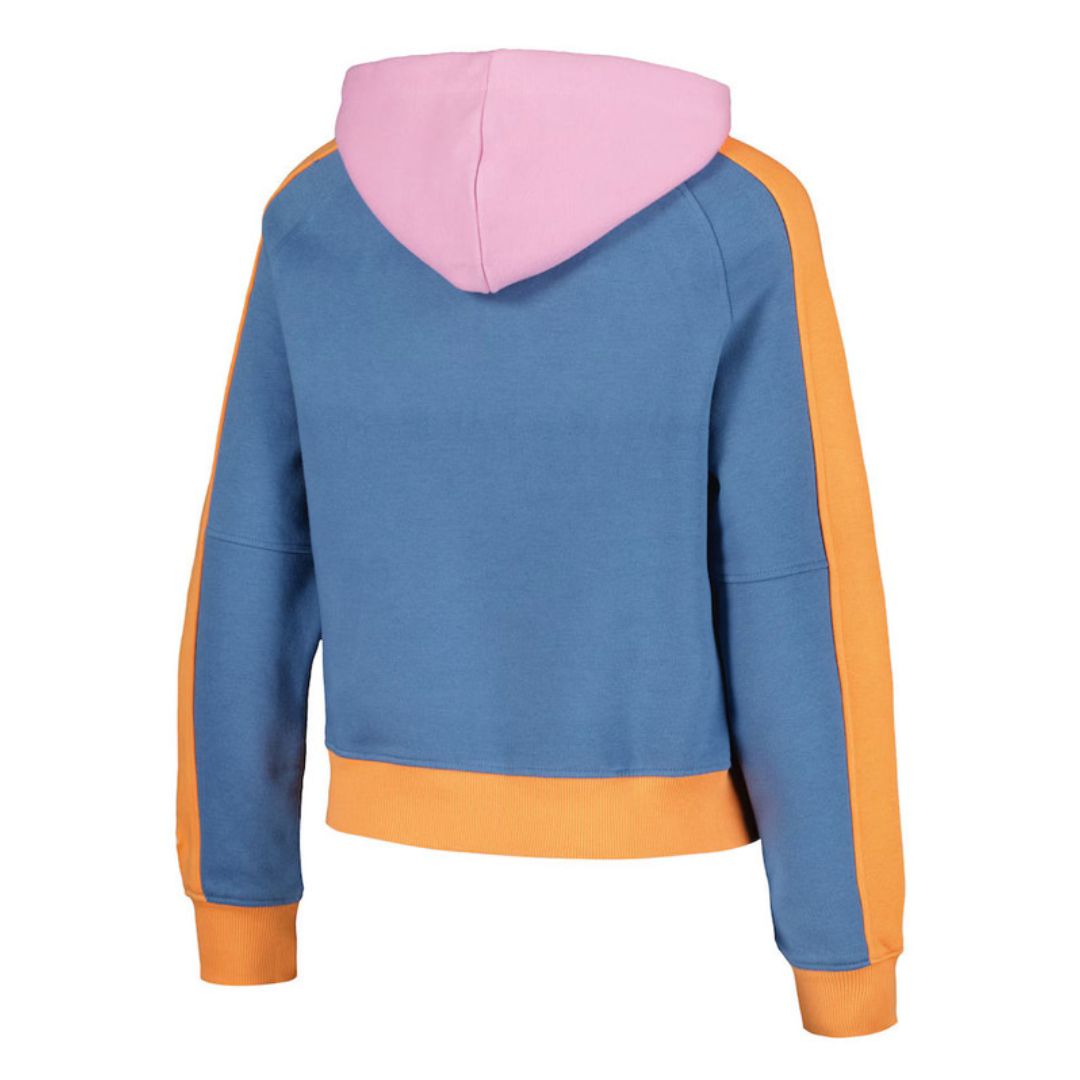 Rays Women's New Era Navy/Pink/Orange Color Block Hoodie