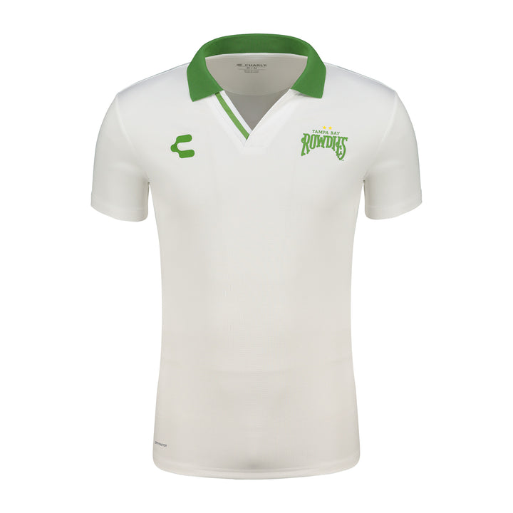 Rowdies Charly White/Green Two Star Polo