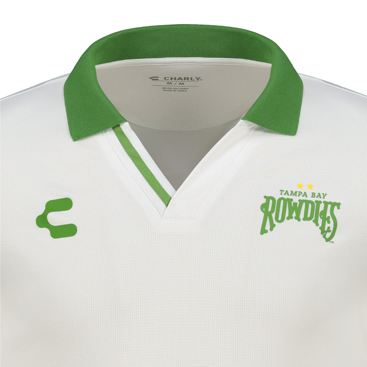 Rowdies Charly White/Green Two Star Polo