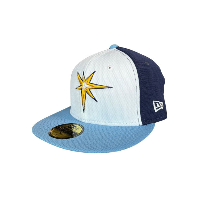 Rays New Era White/Navy 2025 Burst Clubhouse 59Fifty Fitted Hat