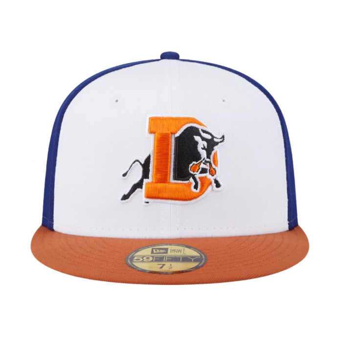 Rays New Era Royal Blue White Orange Durham Bulls Alt 59Fifty Fitted Hat