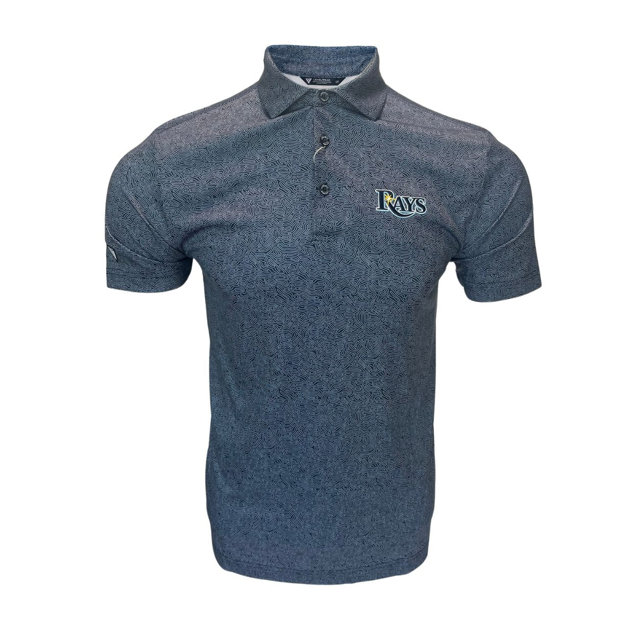 Rays Men's Levelwear Navy Wordmark Graph Polo | The Bay Republic