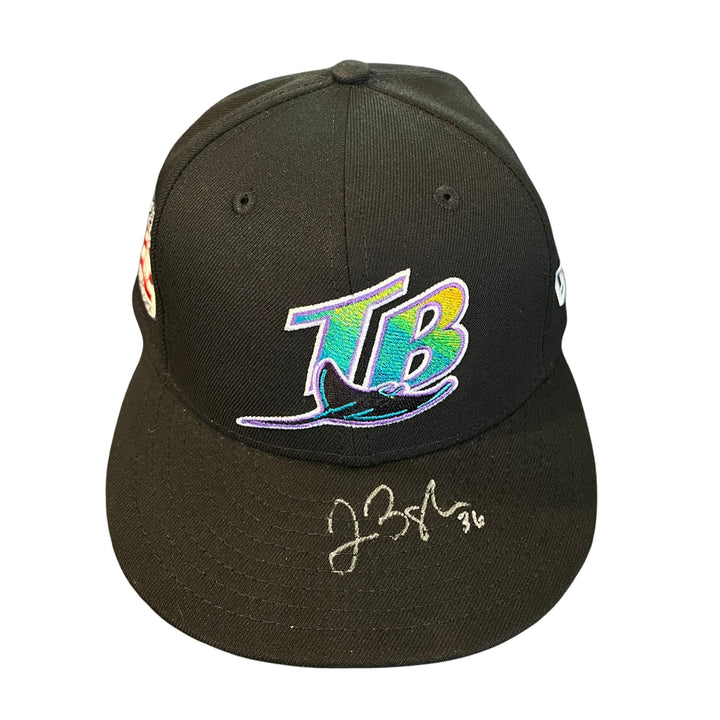Rays Joe Boyle Game Used Authentic Hall of Fame Autographed Hat