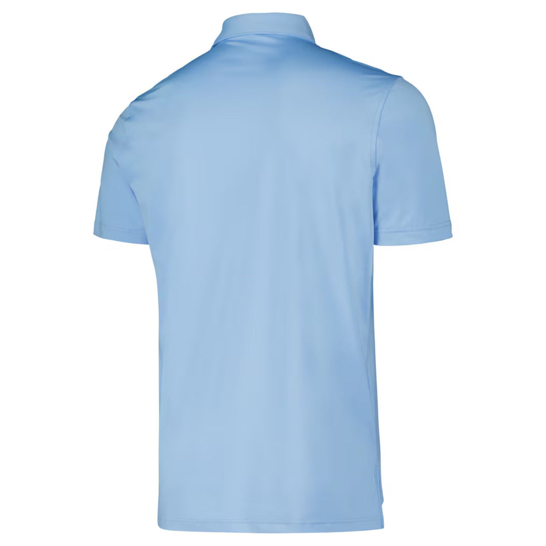 Rays Men's Peter Millar TB Cottage Blue Solid Performance Jersey Polo