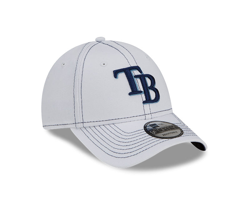 Rays New Era White Navy TB 9Forty Adjustable Hat
