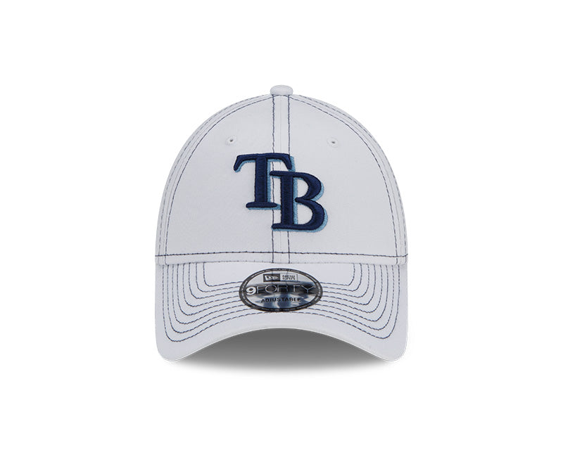 Rays New Era White Navy TB 9Forty Adjustable Hat