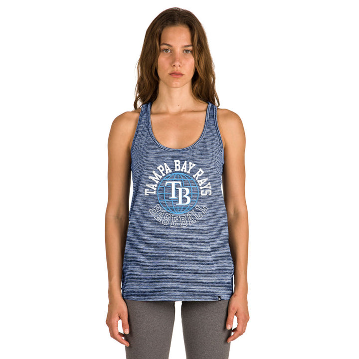 Rays Women's New Era Navy Active Space Dye Racerback Tank Top