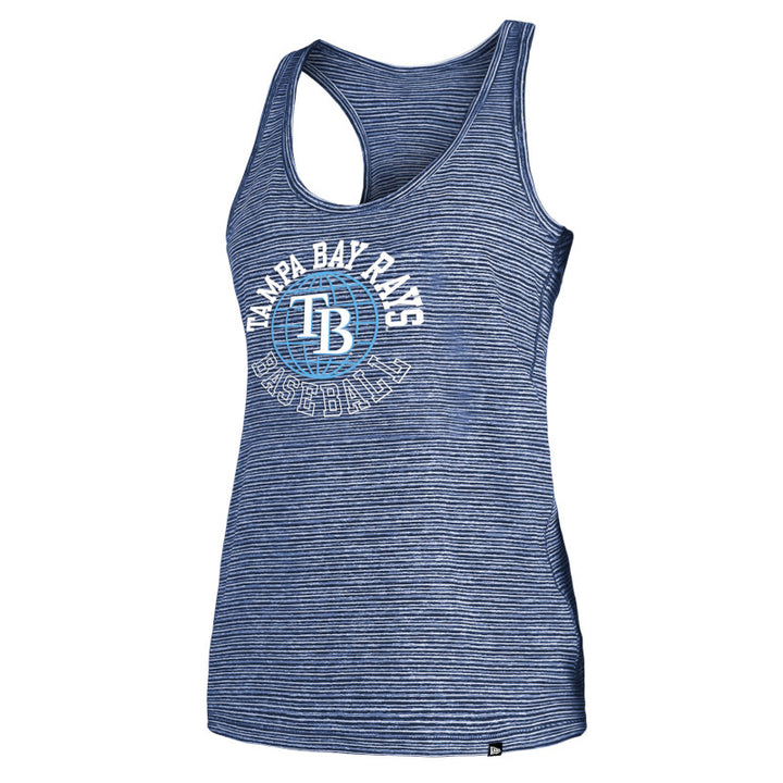 Rays Women's New Era Navy Active Space Dye Racerback Tank Top