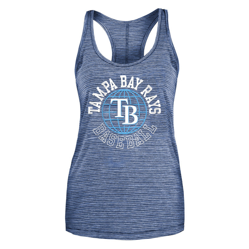 Rays Women's New Era Navy Active Space Dye Racerback Tank Top