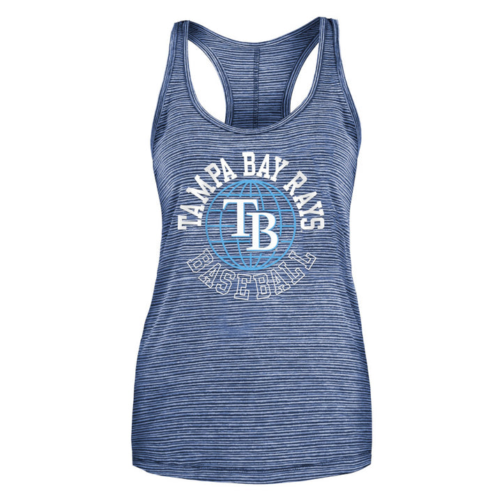 Rays Women's New Era Navy Active Space Dye Racerback Tank Top
