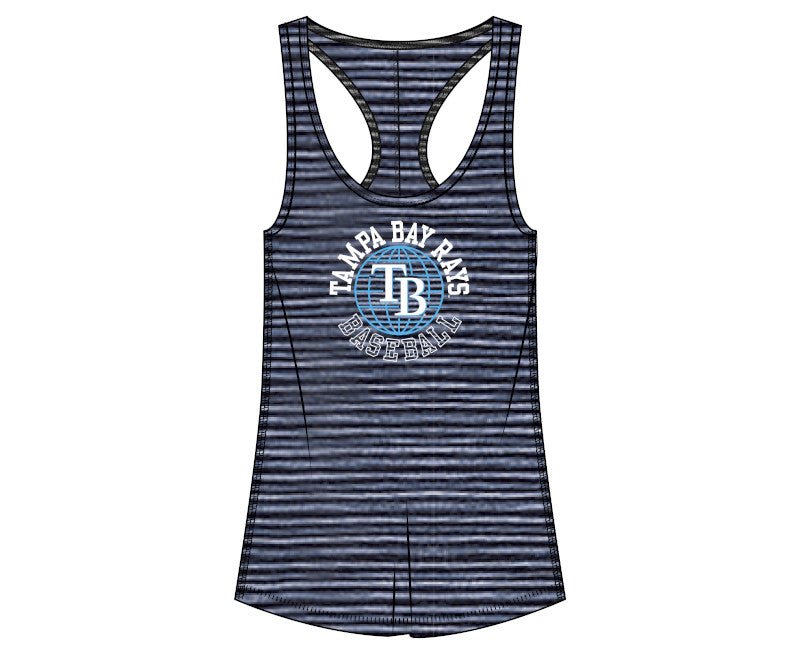 Rays Women's New Era Navy Active Space Dye Racerback Tank Top