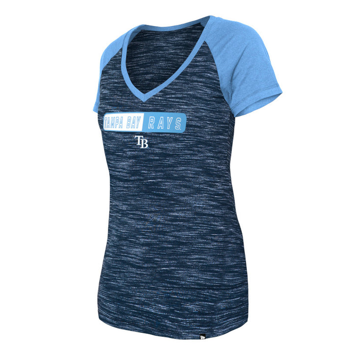 Rays Women's New Era Space Dye V Neck T-Shirt