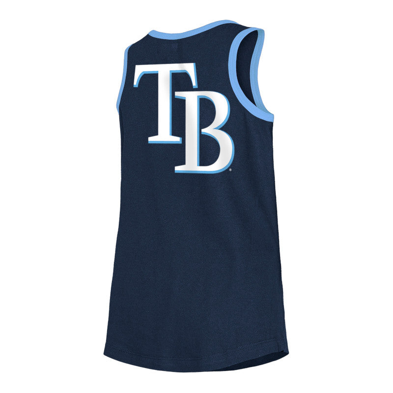 Rays Youth New Era Navy Wordmark TB on Back Tank Top