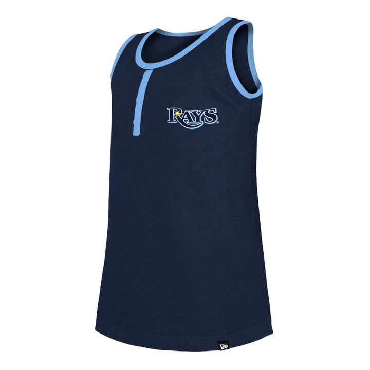 Rays Youth New Era Navy Wordmark TB on Back Tank Top