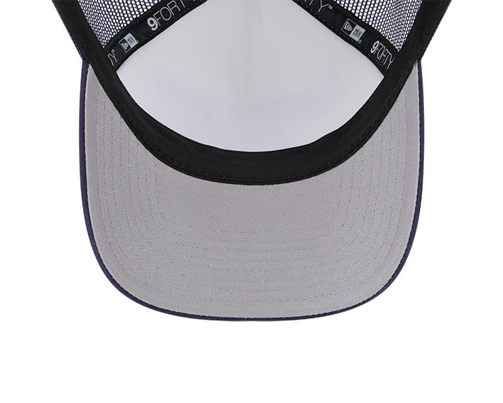 Rays New Era Navy White Stacked A-Frame 9Forty Snapback Trucker Hat
