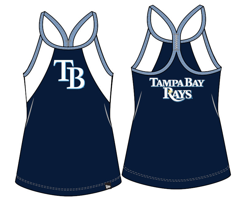 Rays Women's New Era Navy TB Thin Strap Racerback Tank Top