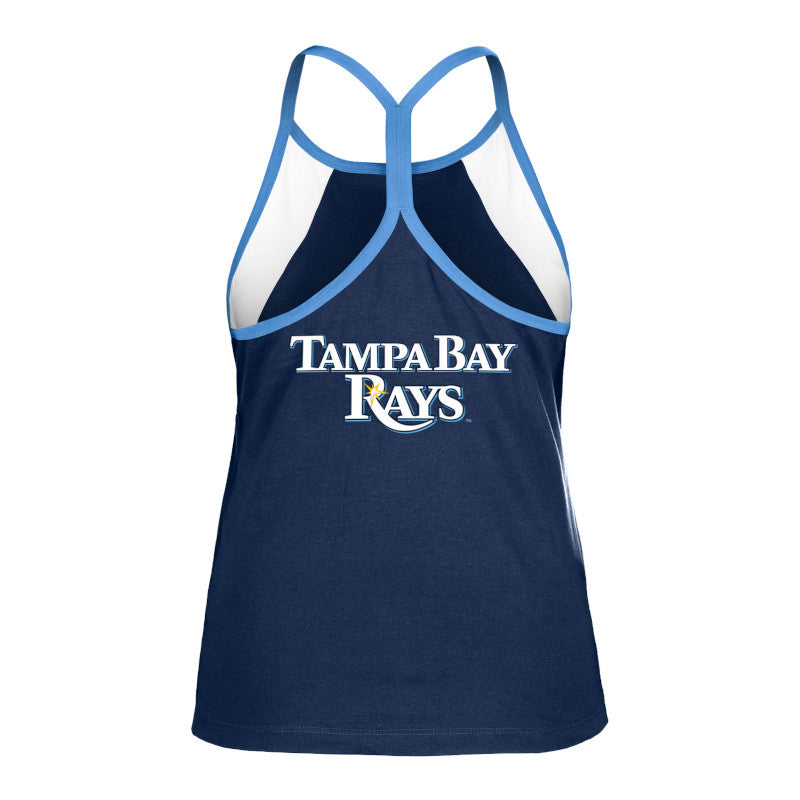 Rays Women's New Era Navy TB Thin Strap Racerback Tank Top