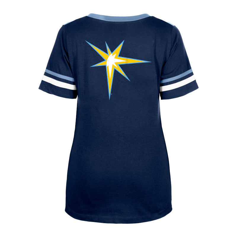 Rays Women's New Era TB Burst on Back V Neck T-Shirt