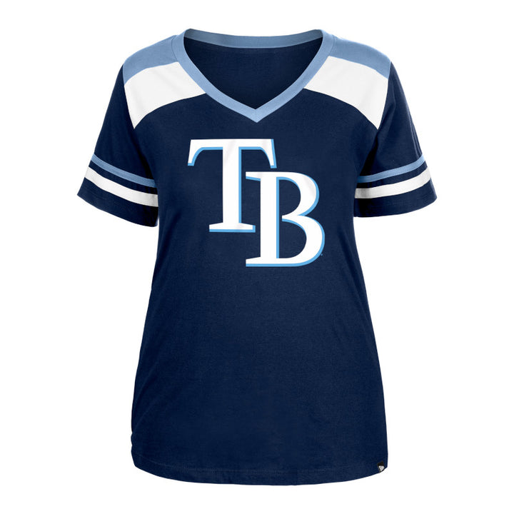 Rays Women's New Era TB Burst on Back V Neck T-Shirt