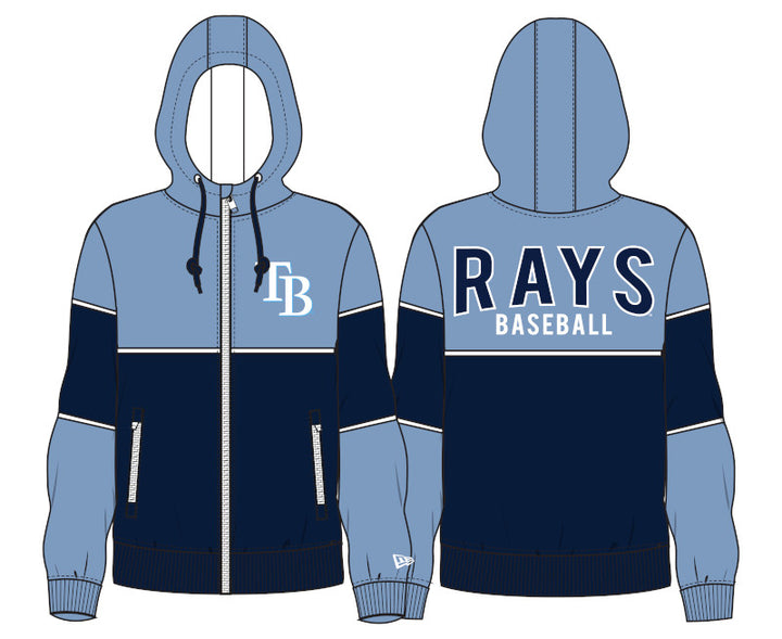 Rays Women's New Era Color Block Full Zip Hoodie