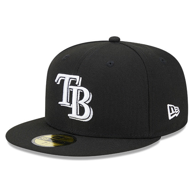 Rays New Era Black White TB World Series 2020 Patch 59Fifty Fitted Hat