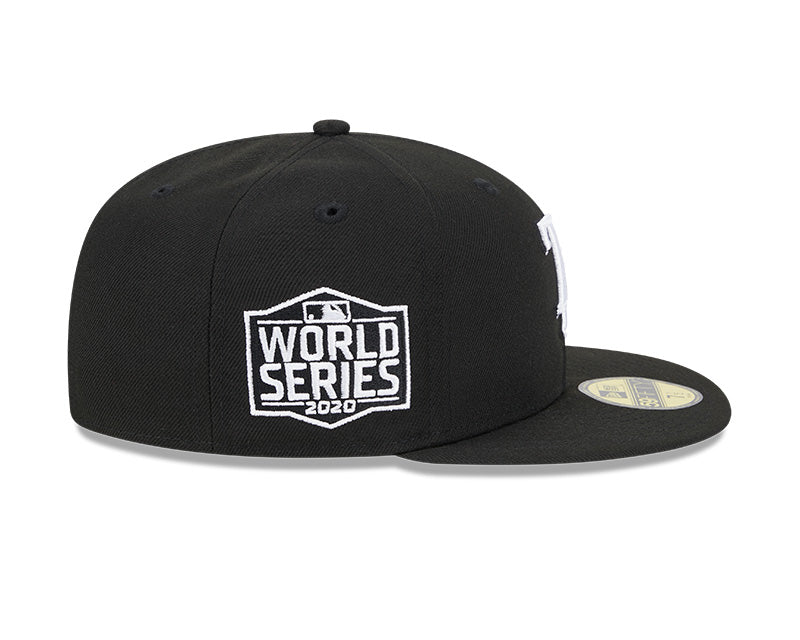 Rays New Era Black White TB World Series 2020 Patch 59Fifty Fitted Hat