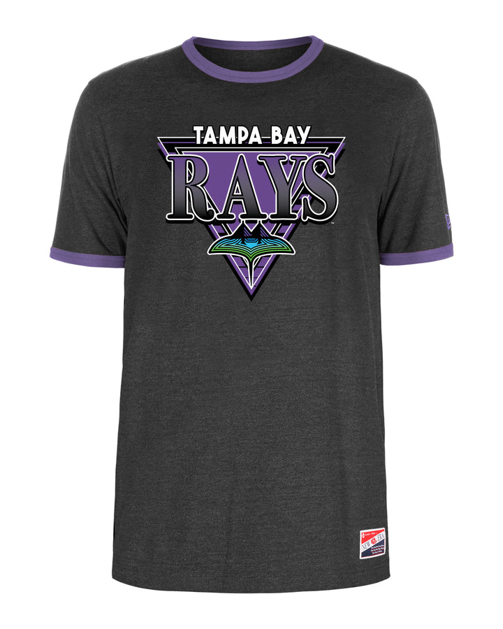 Rays Men's New Era Grey City Connect SkyRay Ringer T-Shirt