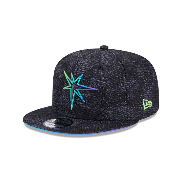 Rays New Era Black Faded City Connect Gradient Burst 9Fifty Snapback Hat