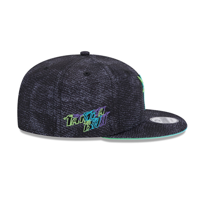 Rays New Era Black Faded City Connect Gradient Burst 9Fifty Snapback Hat