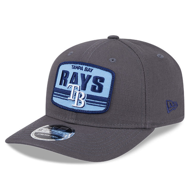 Rays New Era Grey TB Patch 9SEVENTY Stretch-Snap Hat