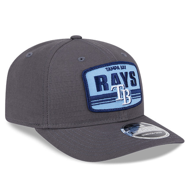 Rays New Era Grey TB Patch 9SEVENTY Stretch-Snap Hat