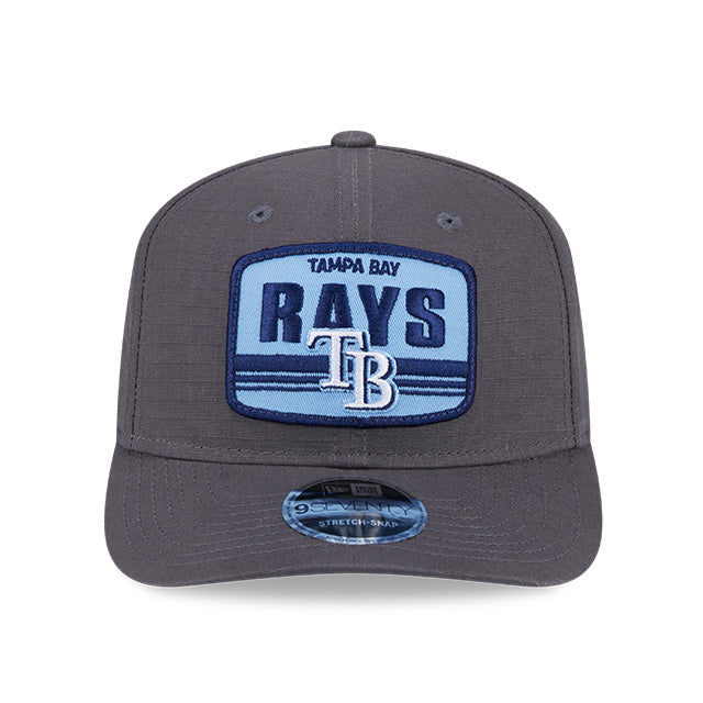 Rays New Era Grey TB Patch 9SEVENTY Stretch-Snap Hat