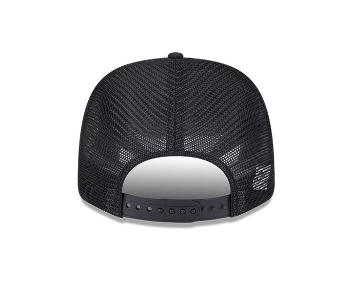 Rays New Era Black TB Stripes 9SEVENTY Stretch-Snap Trucker Hat