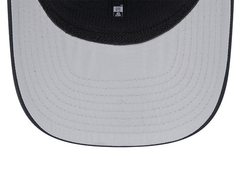 Rays New Era Black TB Stripes 9SEVENTY Stretch-Snap Trucker Hat