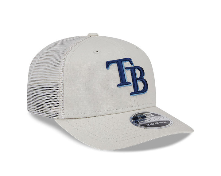 Rays New Era Canvas Tan TB 9SEVENTY Stretch-Snap Trucker Hat