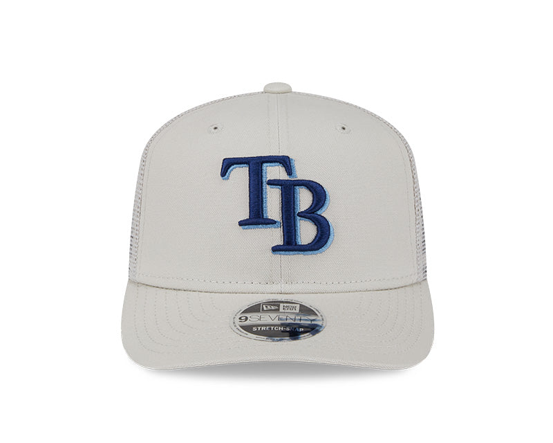 Rays New Era Canvas Tan TB 9SEVENTY Stretch-Snap Trucker Hat