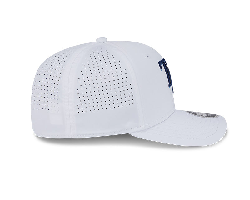 Rays New Era White TB Performance 9SEVENTY Stretch-Snap Hat