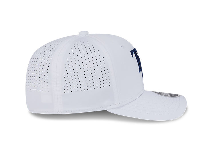Rays New Era White TB Performance 9SEVENTY Stretch-Snap Hat