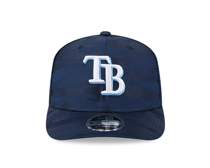 Rays New Era Canvas Navy Camo TB 9SEVENTY Stretch-Snap Trucker Hat