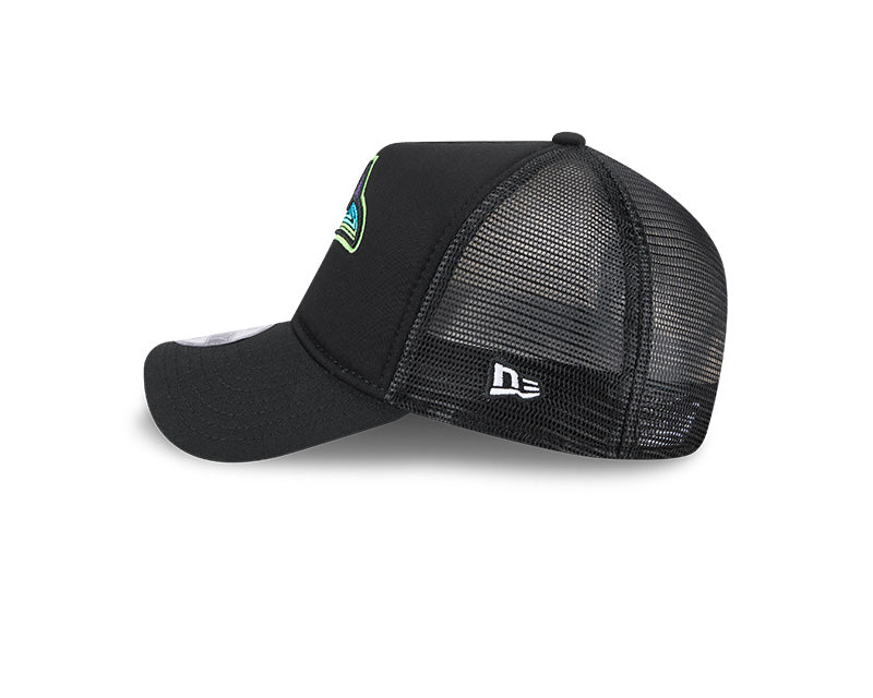 Rays New Era Black City Connect Skyray AFrame Trucker 9Forty Hat