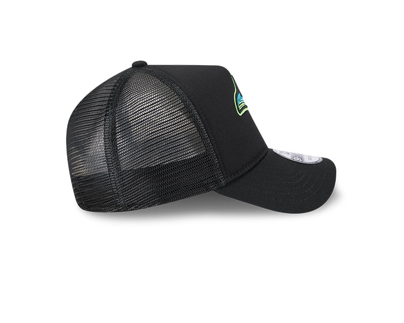 Rays New Era Black City Connect Skyray AFrame Trucker 9Forty Hat