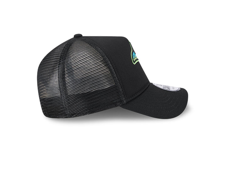 Rays New Era Black City Connect Skyray AFrame Trucker 9Forty Hat