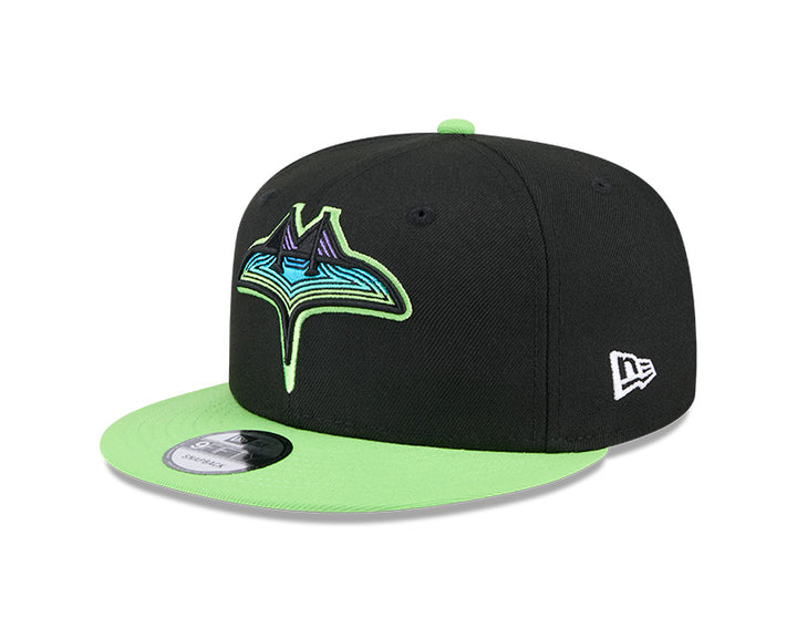 Rays New Era Black Green City Connect Skyray 9Fifty Snapback Hat