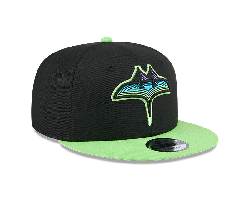 Rays New Era Black Green City Connect Skyray 9Fifty Snapback Hat