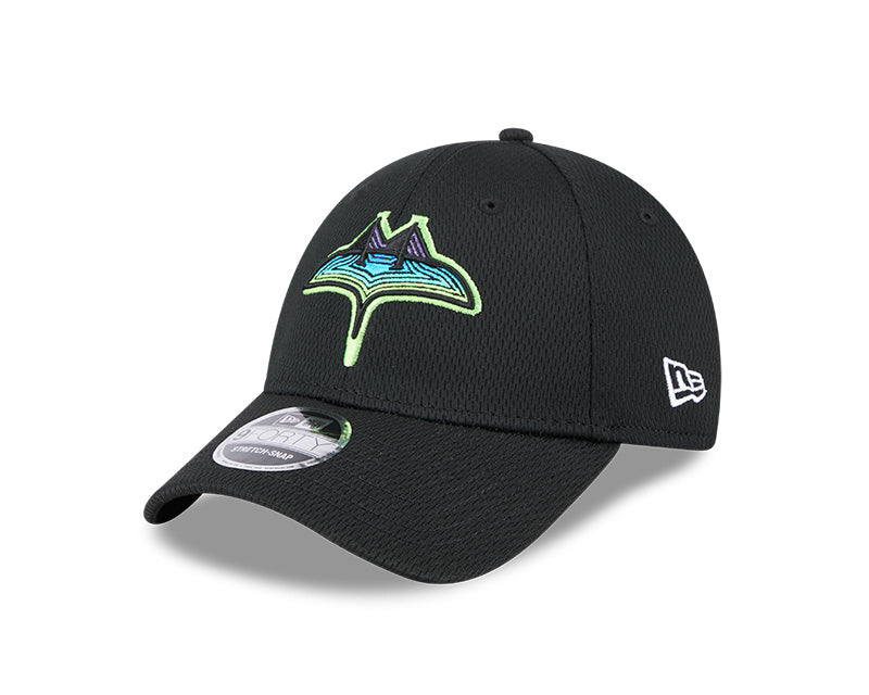 Rays New Era City Connect Black Skyray 9FORTY Stretch-Snap Hat