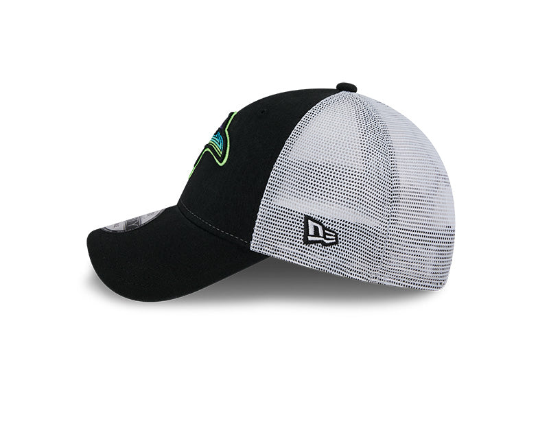 Rays New Era Black White City Connect Skyray Trucker 9Forty Hat