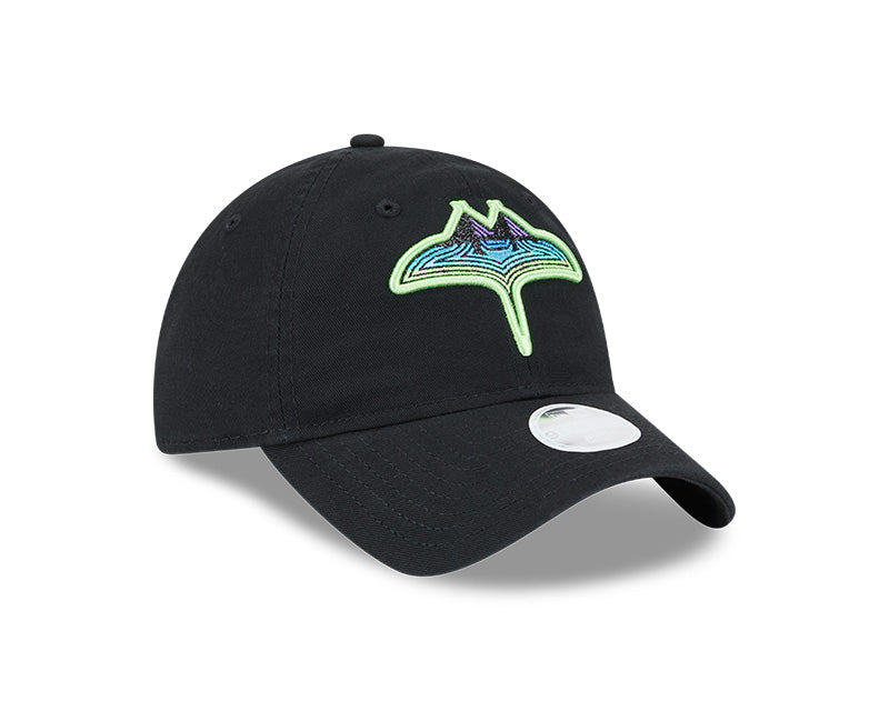 Rays Women's New Era Black Glitter City Connect 9Twenty Adjustable Hat