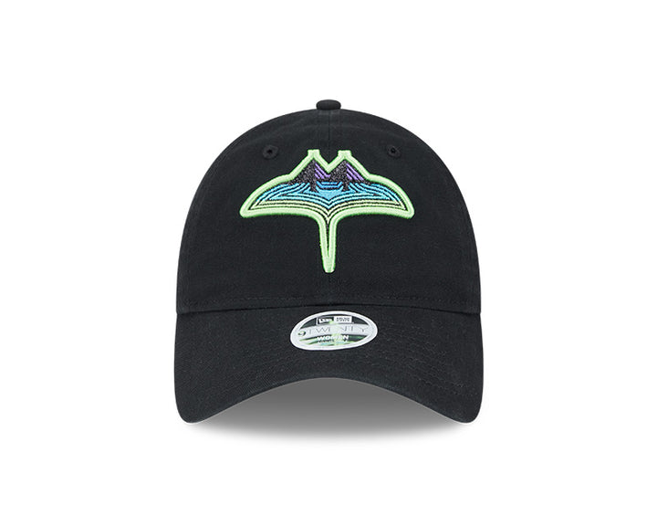 Rays Women's New Era Black Glitter City Connect 9Twenty Adjustable Hat