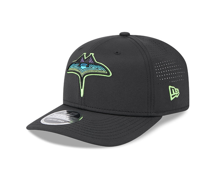 Rays New Era Black Skyray Performance 9SEVENTY Stretch-Snap Hat