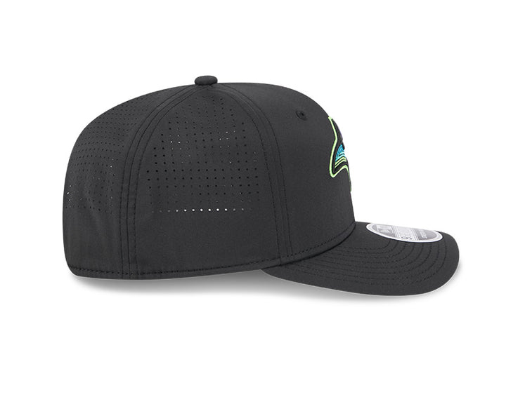 Rays New Era Black Skyray Performance 9SEVENTY Stretch-Snap Hat